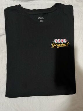 Vans Black Short Sleeve Tee with Yellow & Red Logo